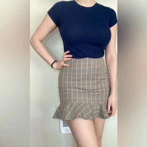 Aritzia Sunday Best Astala Skirt Plaid Gray Size 8